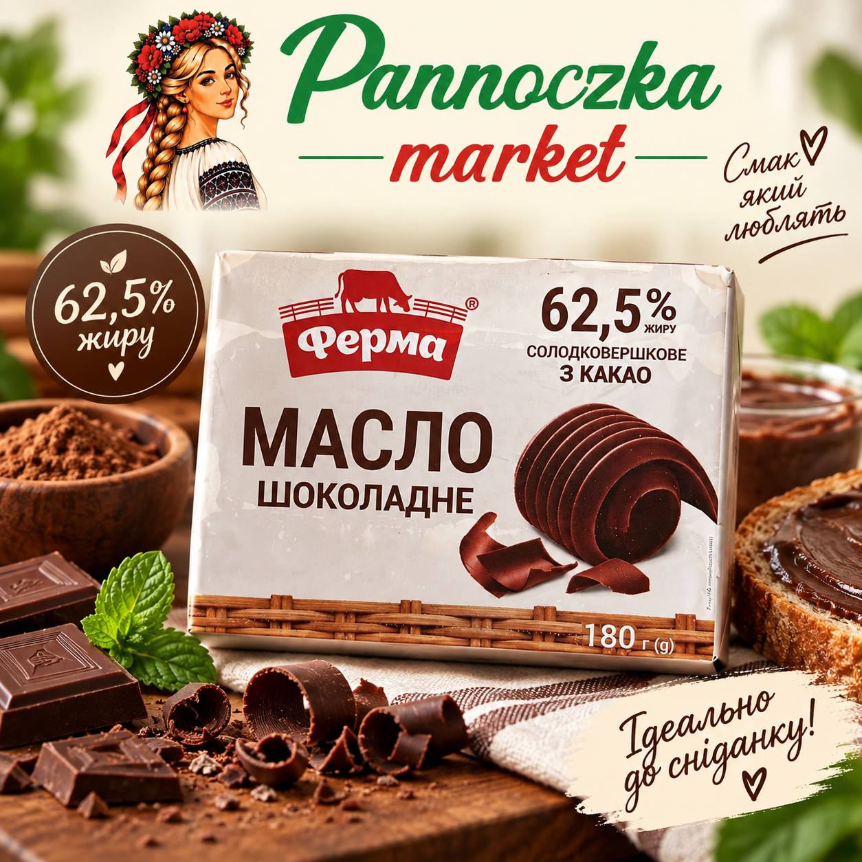 Masło czekoladowe Ферма 62,5% tłuszczu