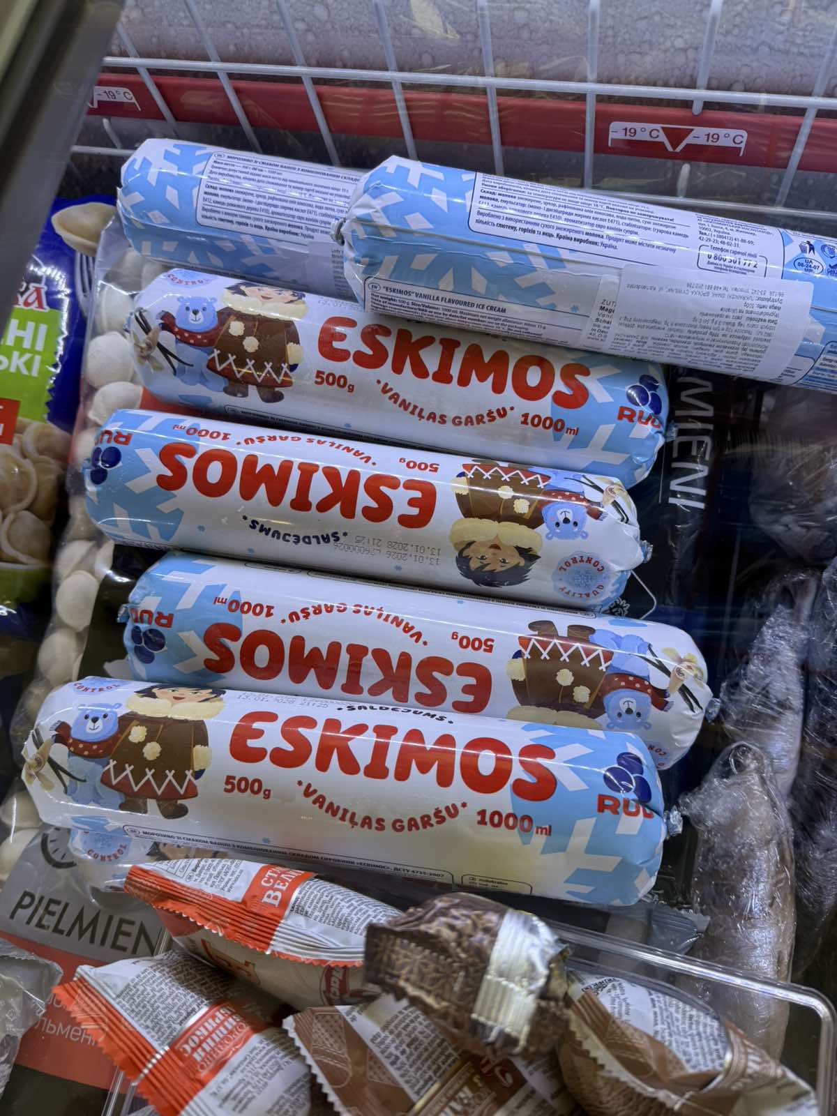 Lody Eskimos w zamrażarce